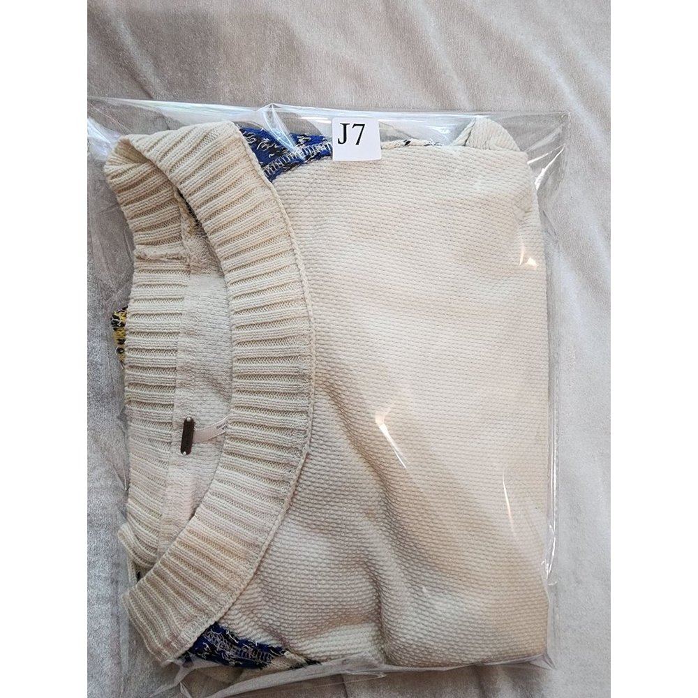 Free People Sweater - aztec colorful sleeve waffle knit cream long sleeve top xs - Picture 4 of 10